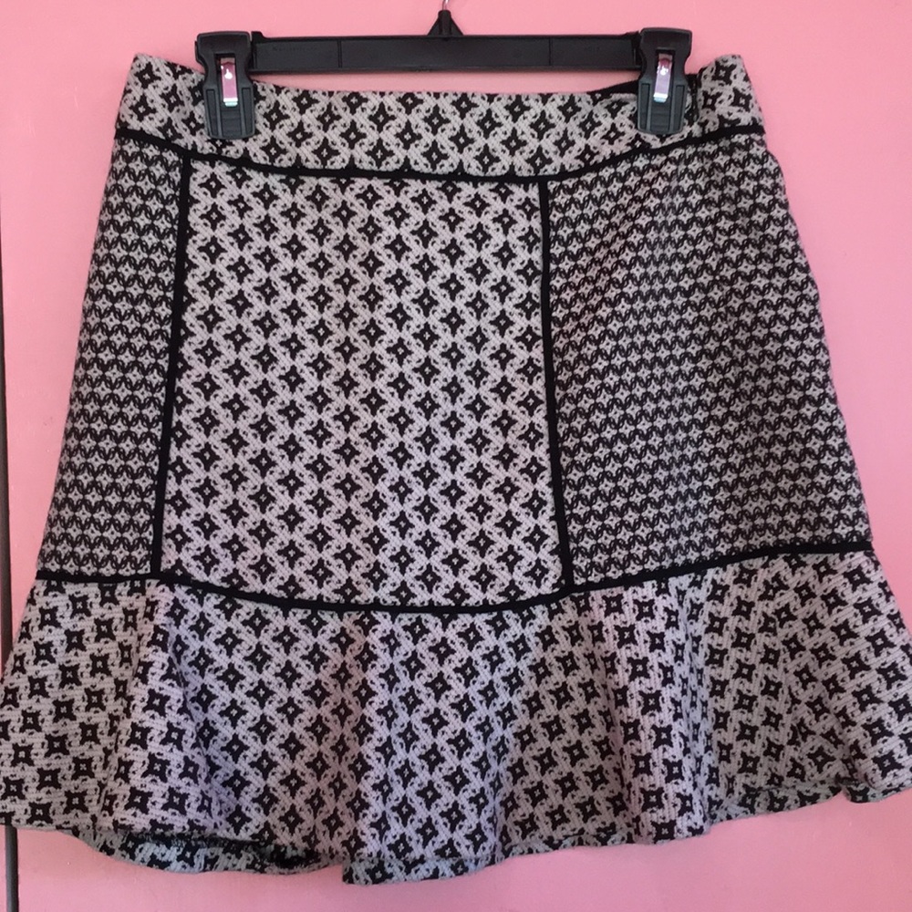 Loft black print skirt